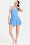 Zelocity Elastane Blended Slip-On Swimdress with Removable Pads - Azure Blue — thumbnail 4
